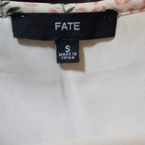 Fate Yellow Gray Pink Floral Boho Peasant Top size Small - Picture 3 of 12